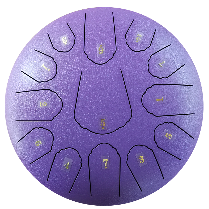 莫森(mosen)MS-1213C空灵鼓13音钛金钢材质C调 色空鼓钢舌鼓手碟初学者打击乐器12寸 紫色