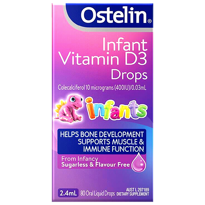 奥斯特林(Ostelin)婴幼儿童维生素vd3滴剂2.4ml/瓶装 儿童液体VD3、效期25.9