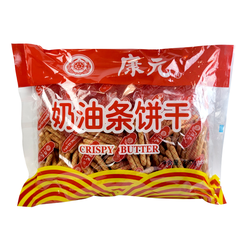 康元奶油条早餐手指饼干袋装280g休闲零食品香脆可口