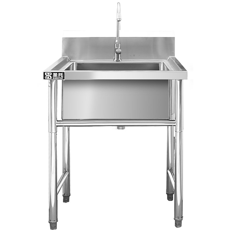 圣托(Shentop)单星水池 不锈钢单槽洗菜盆带水龙头 厨房洗碗池商用 DJB07