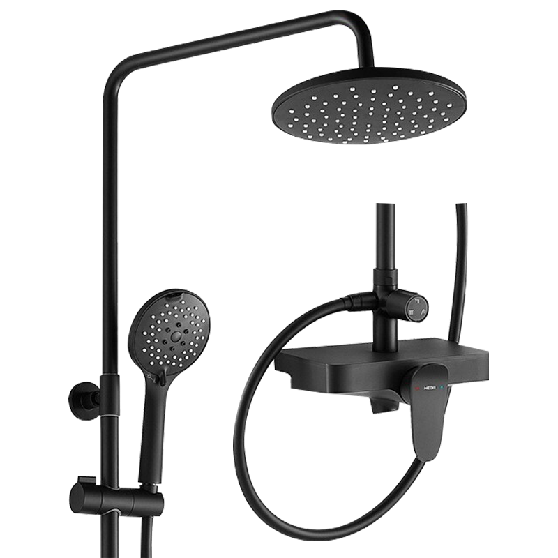 恒洁(HEGII)淋浴花洒套装 增压喷枪花洒头 空气能易除垢防烫大平台花洒 [喷枪花洒黑色]HMF908-333BC