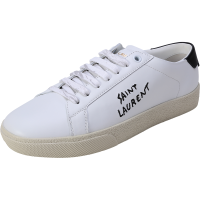 SAINT LAURENT 圣罗兰 女士牛皮革系带休闲运动鞋板鞋小白鞋 610649 08G10