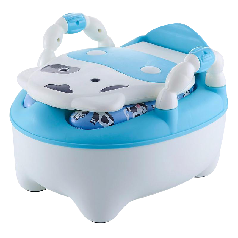 DuDi/青蛙嘟迪 可爱奶牛坐便器升级款 带软垫(蓝色)