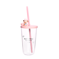 so.home玻璃杯 sohome泰迪珍藏爱心吸管杯玻璃牛奶杯水杯办公杯萌宠系