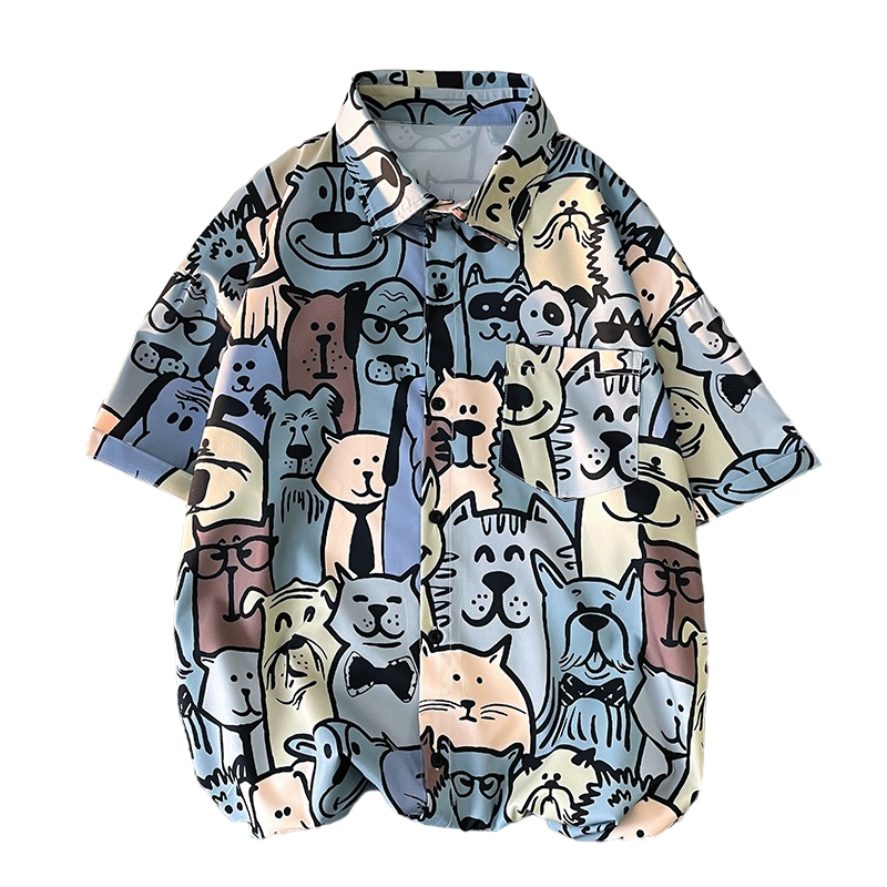 Claw money高街牛仔短裤男潮ins夏薄款宽松美式复古五分裤