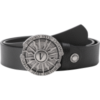 范思哲 VERSACE JEANS COUTURE 男士粒面皮革复古可裁剪板扣式皮带腰带72YA6F09 ZP108