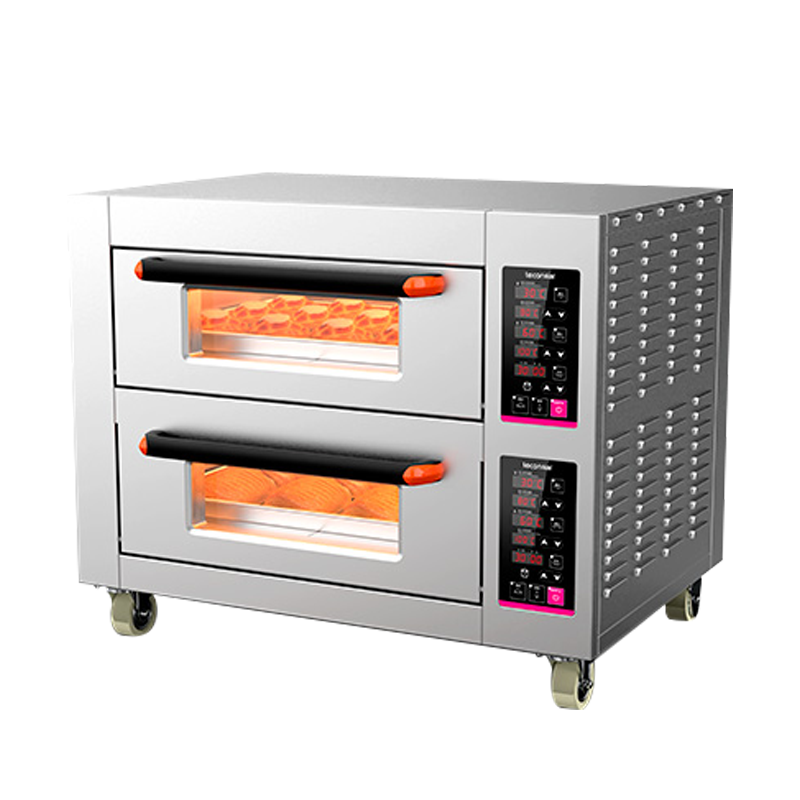 乐创Lecon 电烤箱商用二层四盘蛋糕披萨面包生蚝大容量烘焙电烤炉 二层二盘 电热款 380V/6.4KW 300℃高温