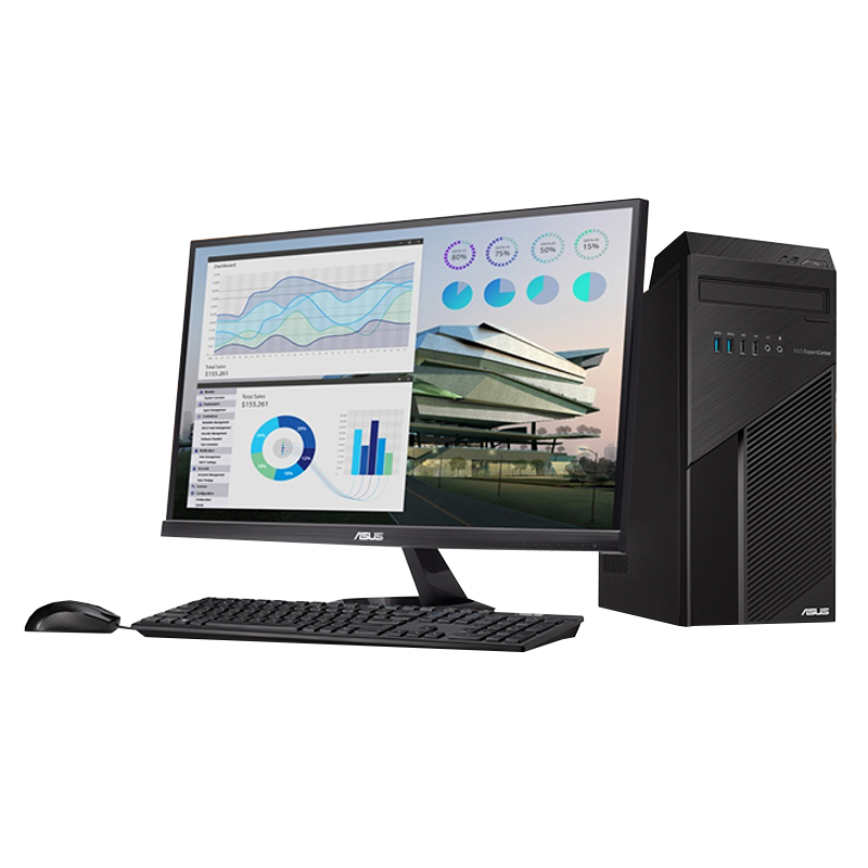 华硕(ASUS)商用台式机 D500TA I3-10100 4G 256G固态 集显 21.5英寸显示器