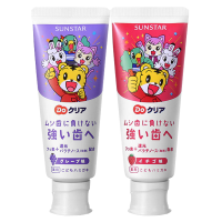 日本巧虎(SUNSTAR)儿童牙膏70g/支 含氟防蛀婴幼儿宝宝牙膏可用2-8岁 含氟清洁清新口气 草莓味+葡萄味