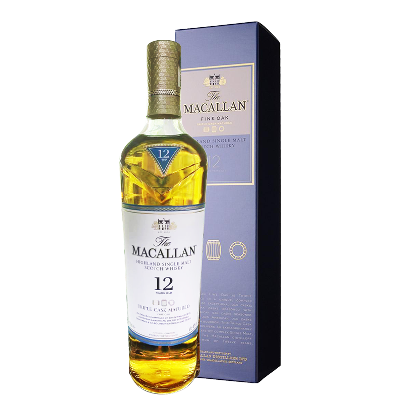 [保税仓发货]Macallan 麦卡伦12年黄金三桶 单一麦芽苏格兰威士忌洋酒