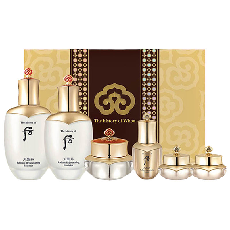 韩国 The history of whoo 后 天气丹花献光彩紧颜系列礼盒6件套护肤套装(小样以实物为准)