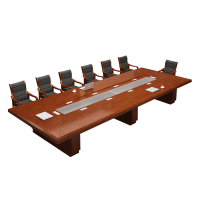 草野家具实木会议桌大型会议室桌椅组合油漆中式会议桌长桌政府开会桌烤漆CY-2042型