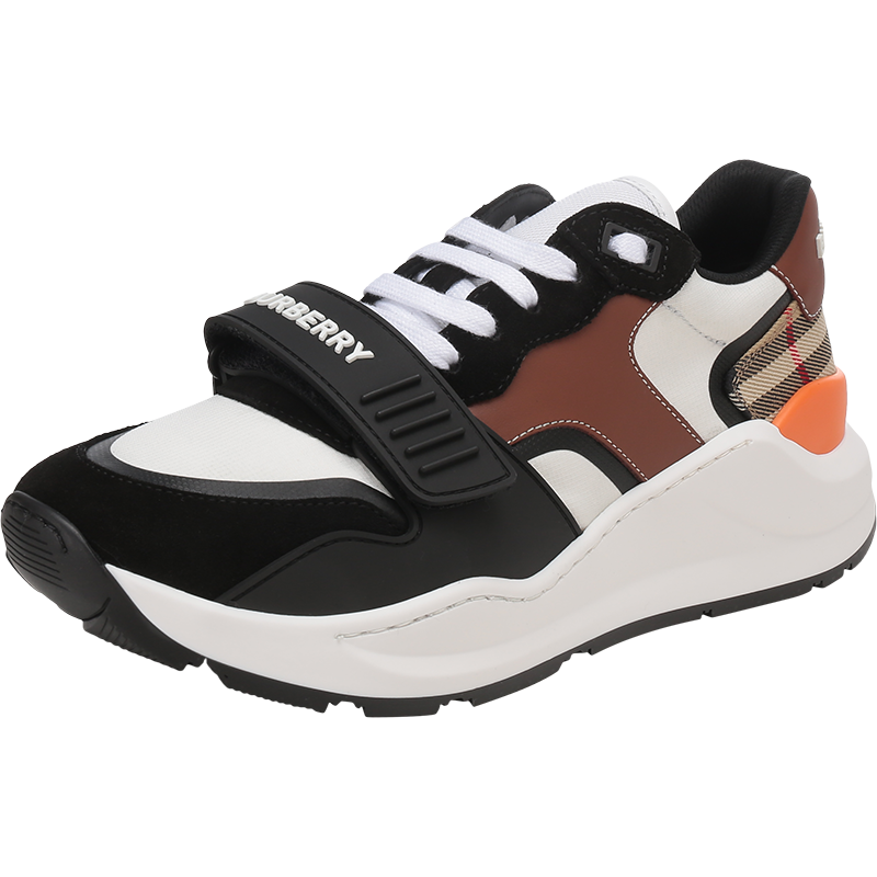 博柏利/巴宝莉 BURBERRY 男款织物配皮等多种材质系带休闲运动鞋80391121