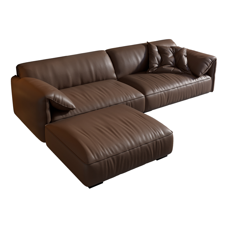 梵宜 意式简约真皮沙发大小户型客厅现代轻奢羽绒头层牛皮欧式沙发组合J801