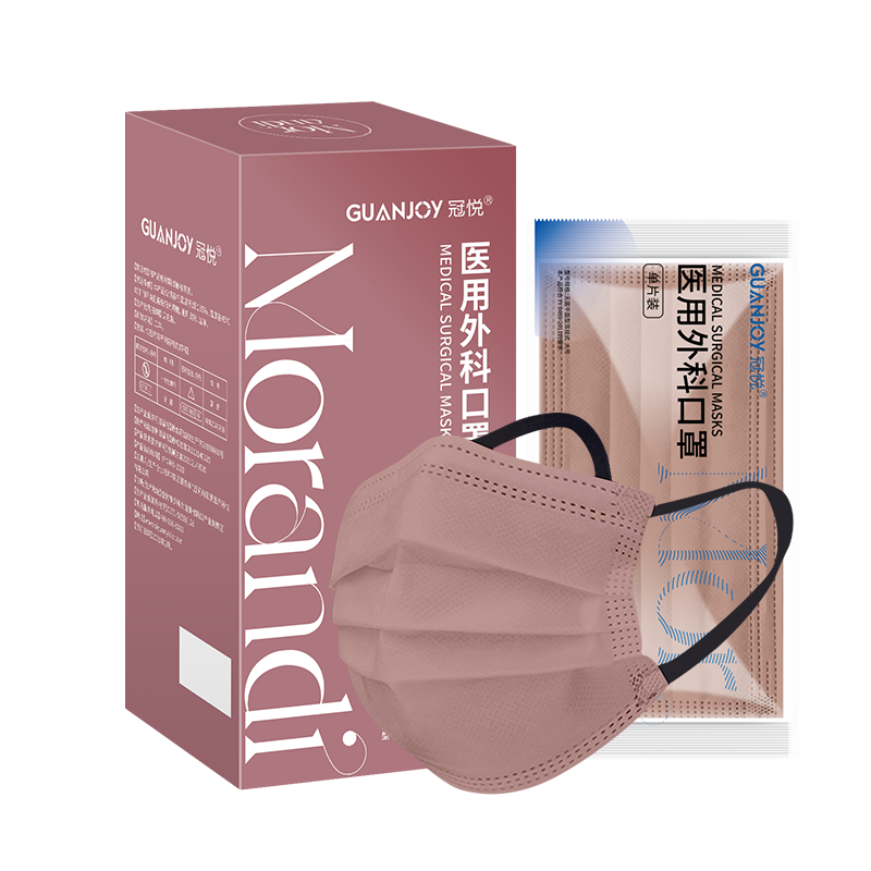 莫兰迪医用外科一次性医疗口罩夏季薄彩色透气正规2021新款时尚版女