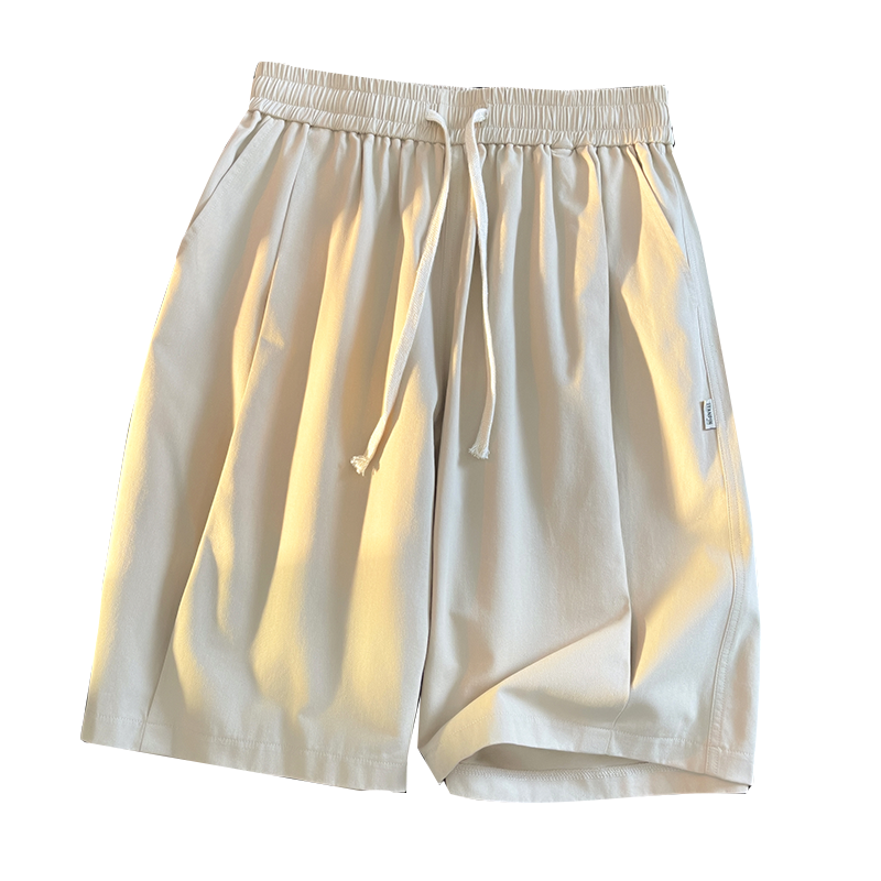 Claw money卡其色休闲短裤男夏季纯棉五分裤港风宽松大码工装裤潮