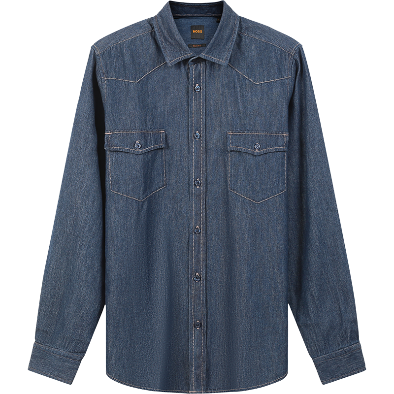 雨果博斯 HUGO BOSS 男士棉质长袖休闲衬衫外套50472004