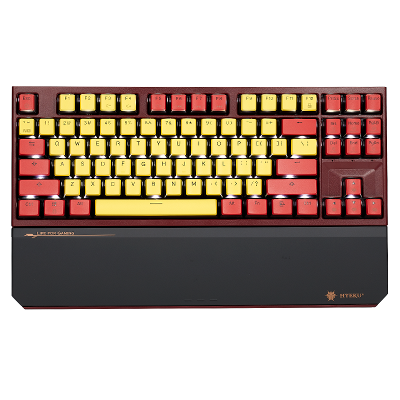 黑峡谷(Hyeku)X1 Pro三模机械键盘无线键盘五脚热插拔吸音棉68键PBT透光键帽白桃西米露 BOX天空蓝轴