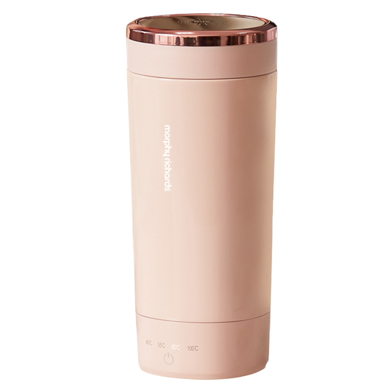 摩飞电器电热烧水壶便携式轻养杯家用自动保温小型旅行加热烧水杯养生落樱粉MR6060