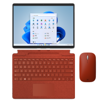 [配原装波比红键盘+鼠标]微软(Microsoft)Surface Pro8 LTE增强版 11代i5 -1135G7 16G 256G 13英寸二合一平板电脑 亮铂金轻薄本笔记本