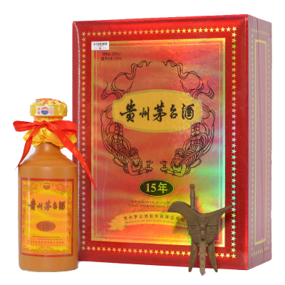 茅台 贵州茅台酒 十五年(15年) 陈酿  53度500ml *1单瓶 礼盒装 酱香型白酒 收藏纪念 商务送礼