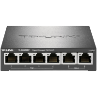 TP-LINK TL-SL2206MP POE交换机网线供电4口百兆千兆端口上联48V电脑办公商用监控摄像头供电云管理