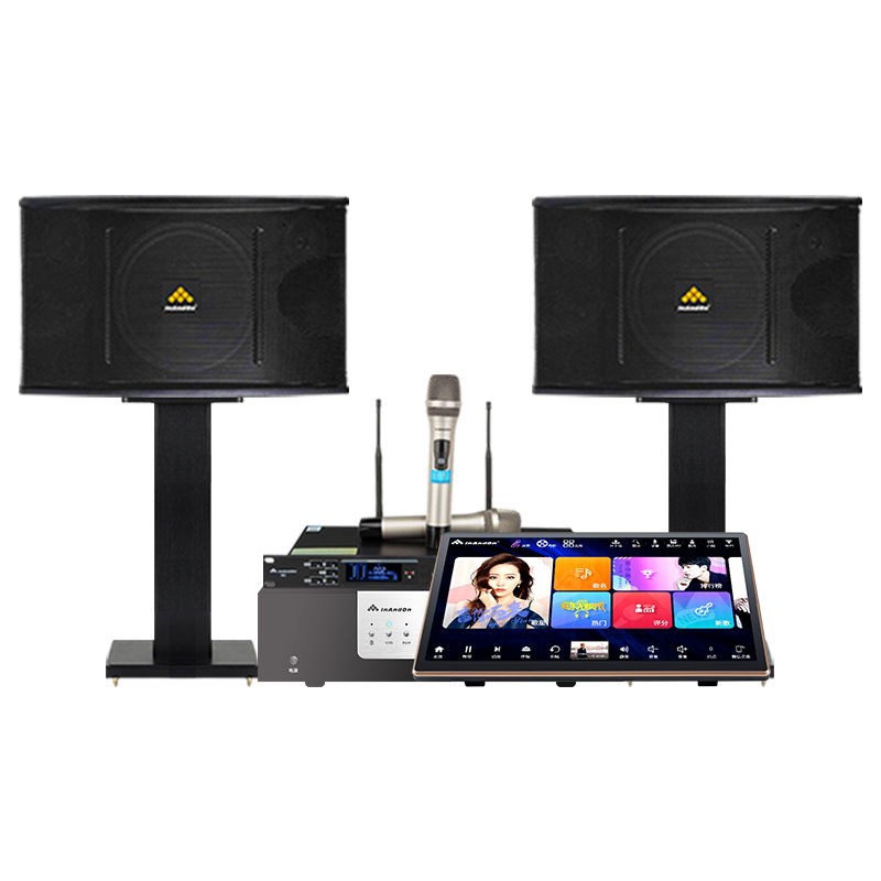 InAndOn/音王KV-73网络家庭KTV卡拉OK专业唱歌点唱机 智能语音双系统电容触摸屏点歌机音响套装
