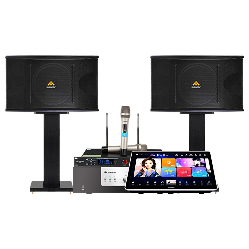 InAndOn/音王KV-73网络家庭KTV卡拉OK专业唱歌点唱机 智能语音双系统电容触摸屏点歌机音响套装