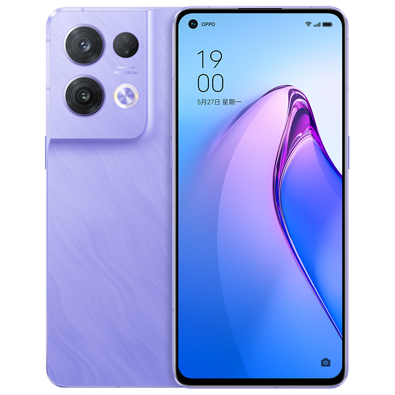 OPPO Reno8 Pro 鸢尾紫 8GB+256GB 5G手机 第一代骁龙®7移动平台 长寿版 80W 超级闪充 5000万索尼旗舰 自研影像芯片 120Hz超清大屏
