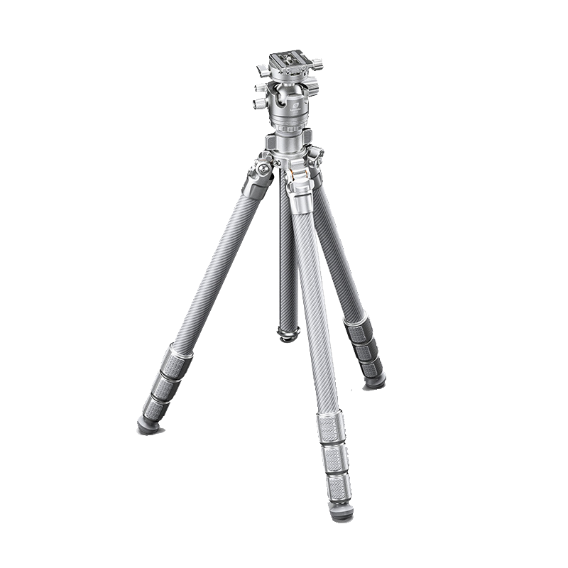 徕图Leofoto神之翼系列加百列LG-284C+LH-36R单反相机摄影摄像全银白色碳纤维三脚架云台套装