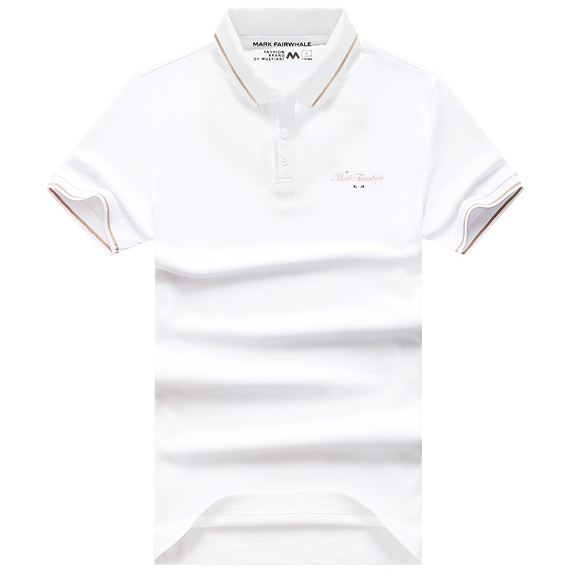 马克华菲polo衫男短袖T恤2022夏季新款白色刺绣潮牌高端纯棉翻领