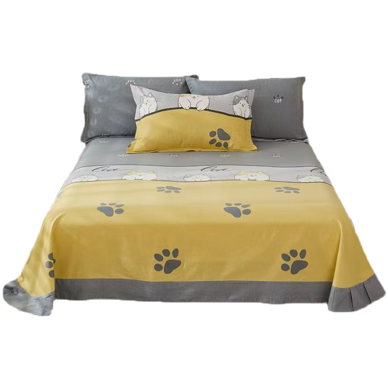 南方生活纯棉磨毛加厚床单单件秋冬全棉被单1.8m双人加大宿舍