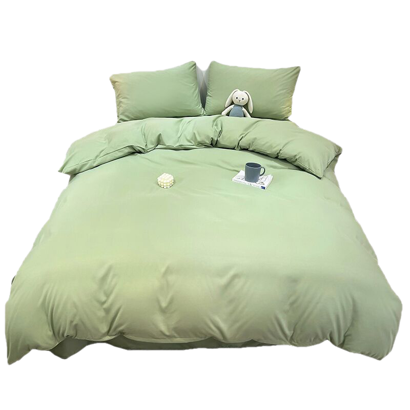 洁丽雅床单四件套床上用品纯色床品春秋款被套三件套宿舍床被罩