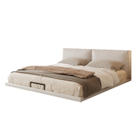 抖鹰 简约创意真皮床 时尚意式轻奢床极简设计师 双人头层牛皮婚主卧床