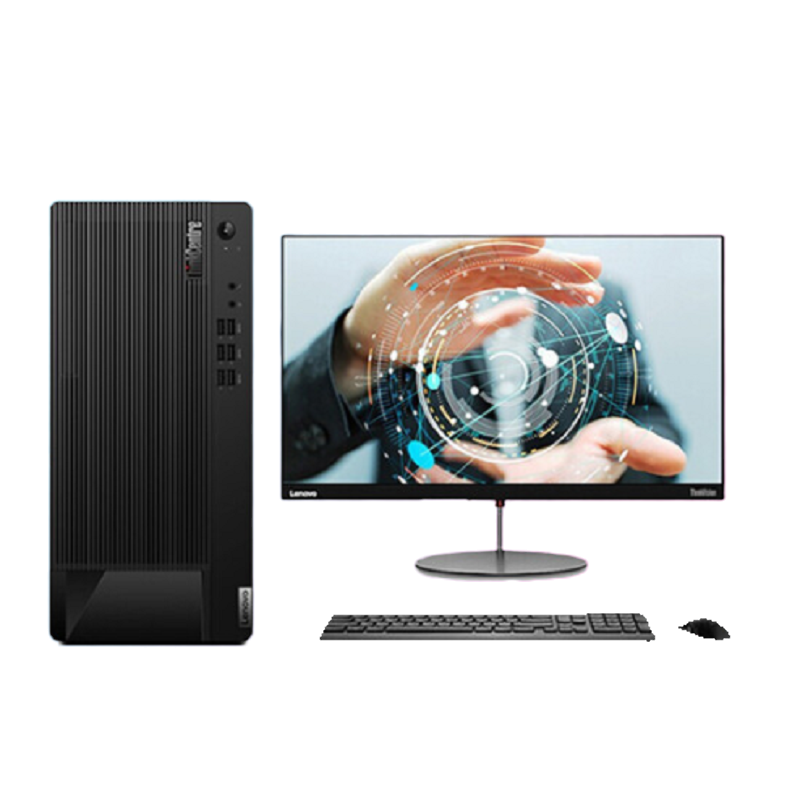 联想ThinkCentreE97商用办公台式电脑i5-10400 8G 1T 256G无驱win10 21.5显示器