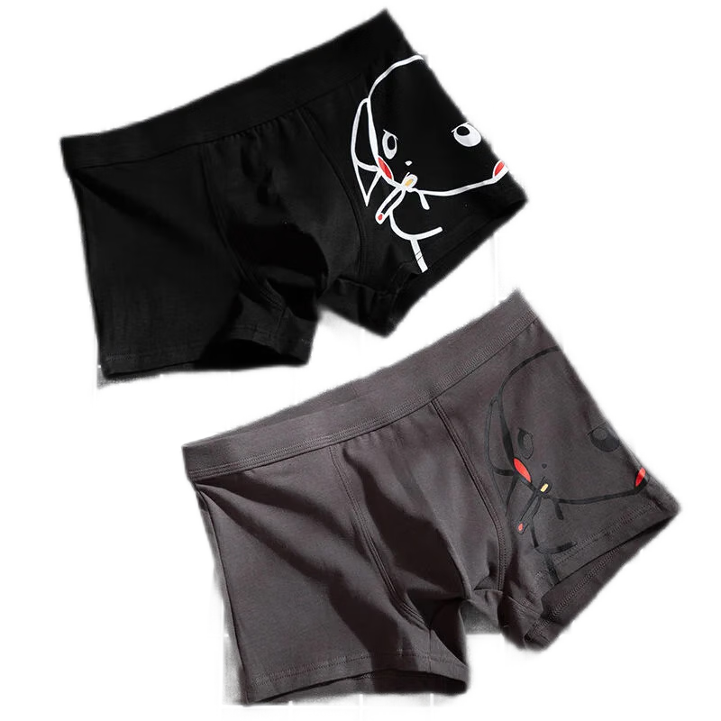 新款内裤男款棉质潮流卡通平角裤透气青年学生休闲威珺