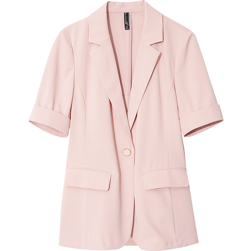 OUNIXUE欧昵雪 | [职业风显瘦小西服]夏季知性翻驳领西装外套时尚短袖上衣女