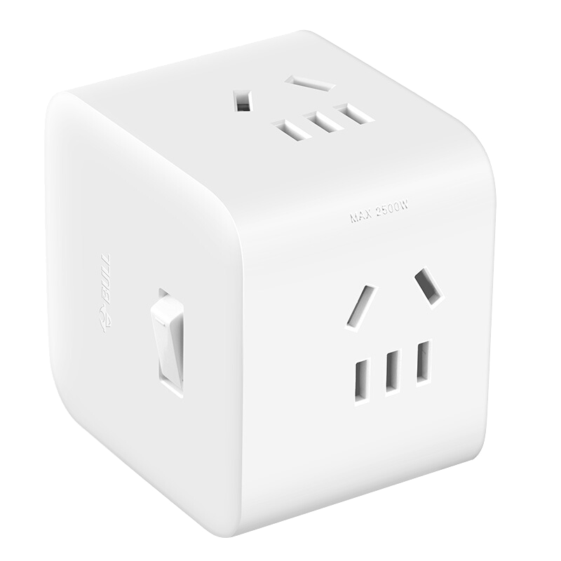 公牛(bull)GNV-UU218BW白色无线魔方插座面板多孔USB快充插头转换器多功能接线板排插板无线