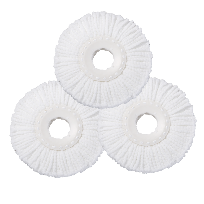 [3只装]拖把旋转拖把头吸水墩布桶拖布替换头细纤维拖布头原装棉头