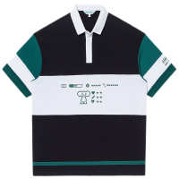 马克华菲polo衫2022男士夏季新款撞色条纹拼接趣味印花短袖T恤
