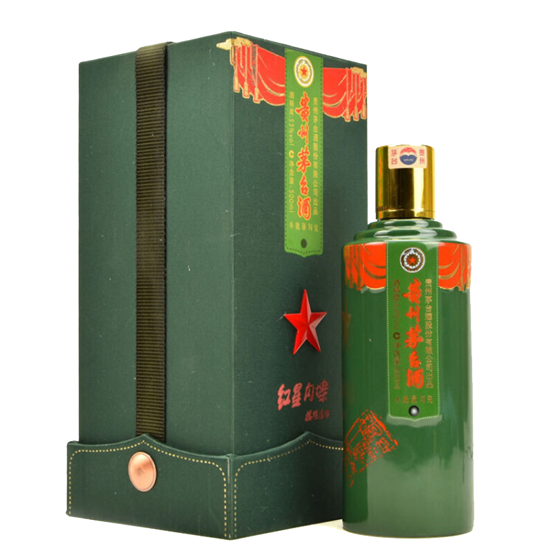 茅台 红星闪烁 军旅纪念酒 53度酱香型 500ml单瓶礼盒装白酒