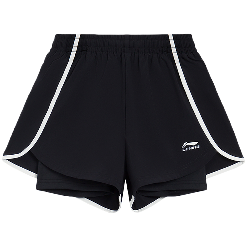李宁童装运动短裤女小大童2022新款户外系列夏季内衬防走光运动裤