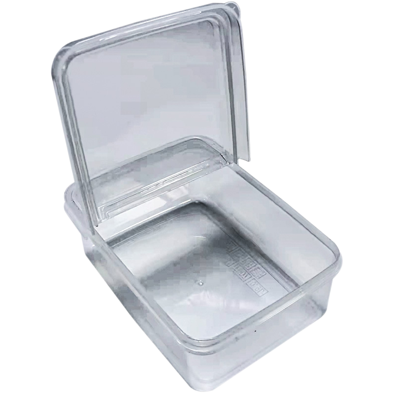 翻盖保鲜盒 掀盖塑料盒 半开盖食品展卖盒 样品展示盒 活动盖盒子