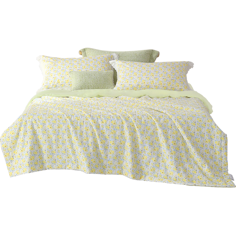 水星家纺抗菌夏被四件套全棉纯棉床单被套单双人套件床上用品