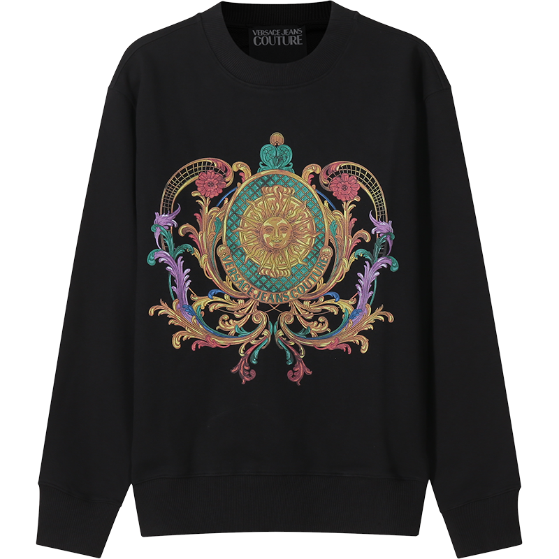 范思哲 VERSACE JEANS COUTURE 男士棉质圆领长袖卫衣运动衫 72GAIF02 CF01F