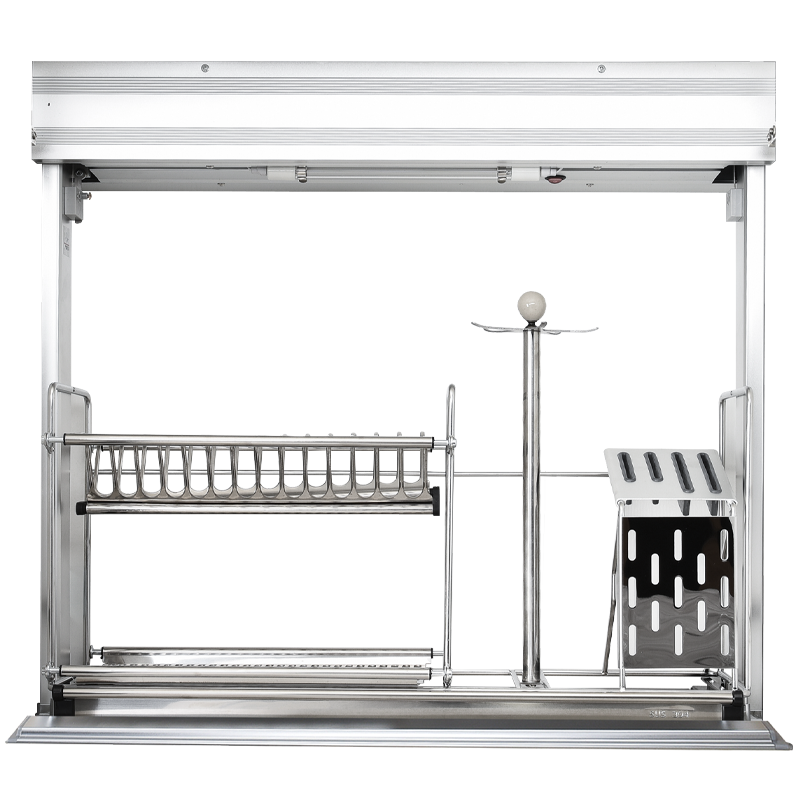 拜隆厨房吊柜智能感应电动升降机橱柜顶柜开门调味拉篮双层碗碟置物架