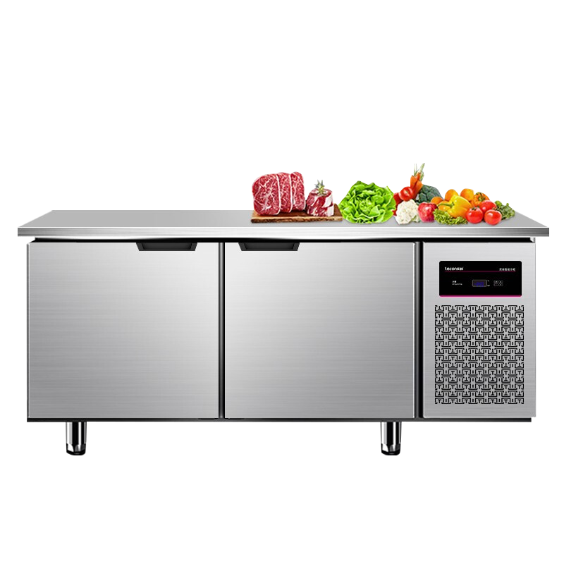 乐创电器(Lecon)商用冷藏工作台冰柜冷冻柜 保鲜柜操作台饭店冰箱 工程款 2000*800*800 双温款