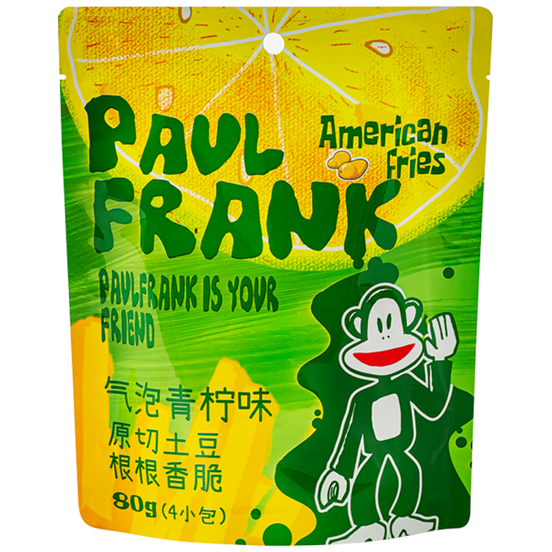 paulfrank大嘴猴 原切薯条 蜂蜜黄油味 80g/袋装