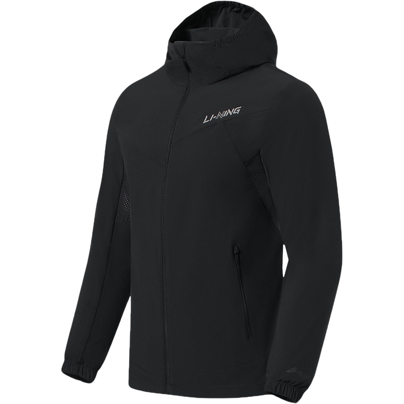 李宁速干凉爽外套男士春夏2022新款训练开衫长袖男连帽反光运动服