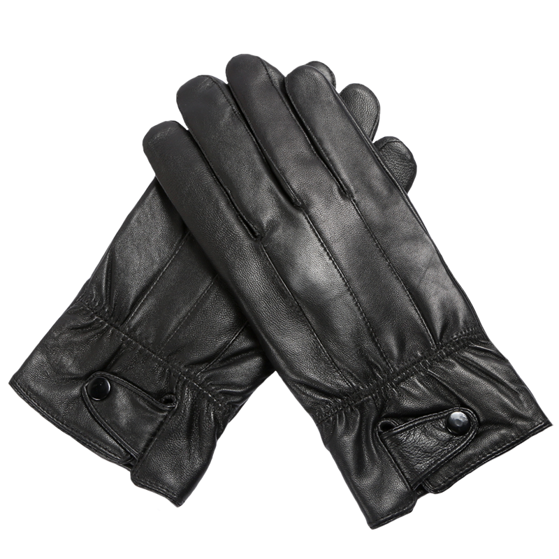 蒙斯朗瑞 真皮手套男女保暖手套秋冬季加绒骑车手套韩版户外情侣防风开车手套